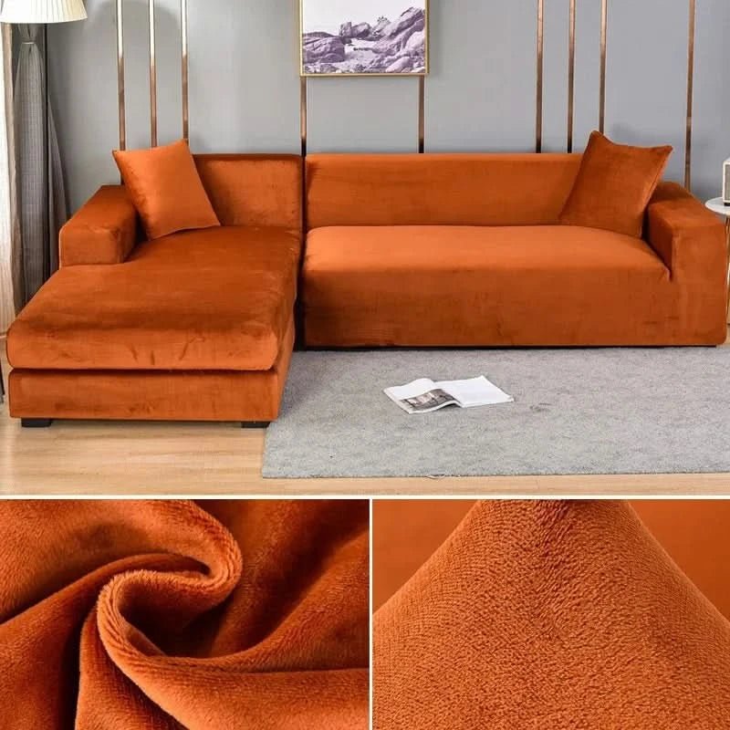 Stretch Velvet Couch Cover – Luxurious Furniture Protector for Living Room | Thomler