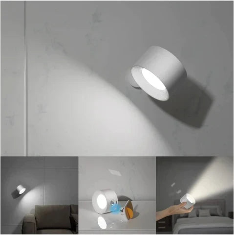Rechargeable Wall Sconce with 360° Swivel Head – Dimmable LED Accent Light for Bedroom, Living Room, Reading Nook | Thomler