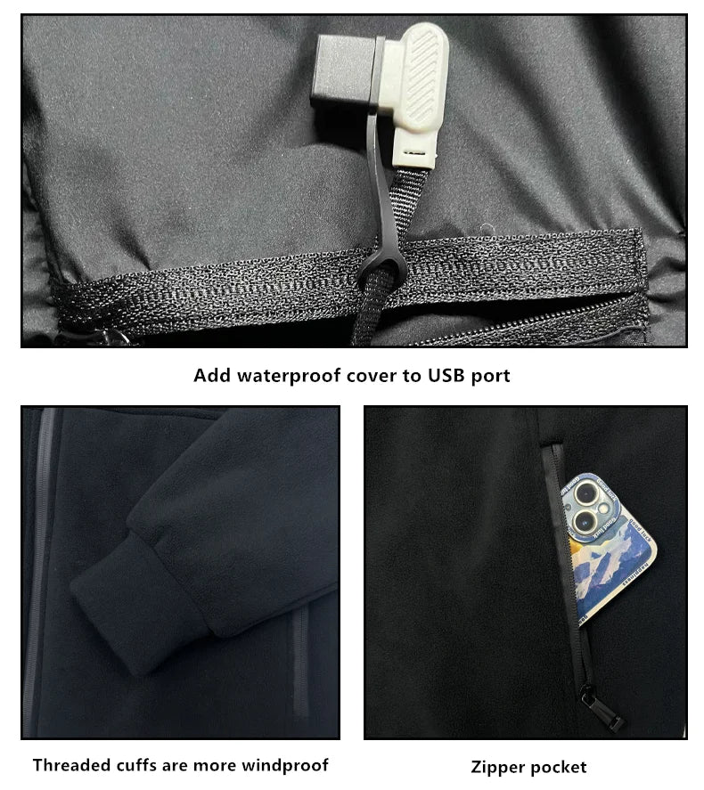 Electric Heated Jacket – Polar Fleece Cold Weather Outerwear with 8-Zone Smart Heating Technology for Men & Women | Thomler