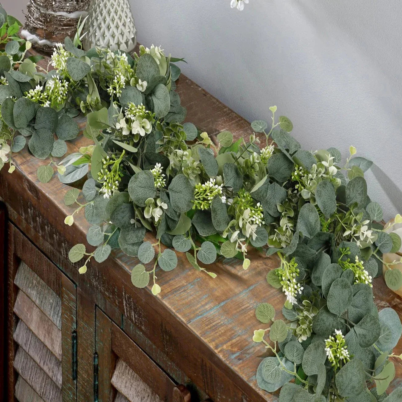 Faux Eucalyptus Garland 2-Piece Set