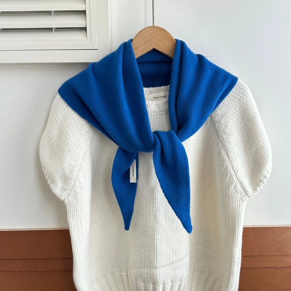 Pure Wool Triangle Scarf for Women – Cold-Weather Neck Wrap & Head Covering – Solid Color Shawl 24×51 in | Thomler