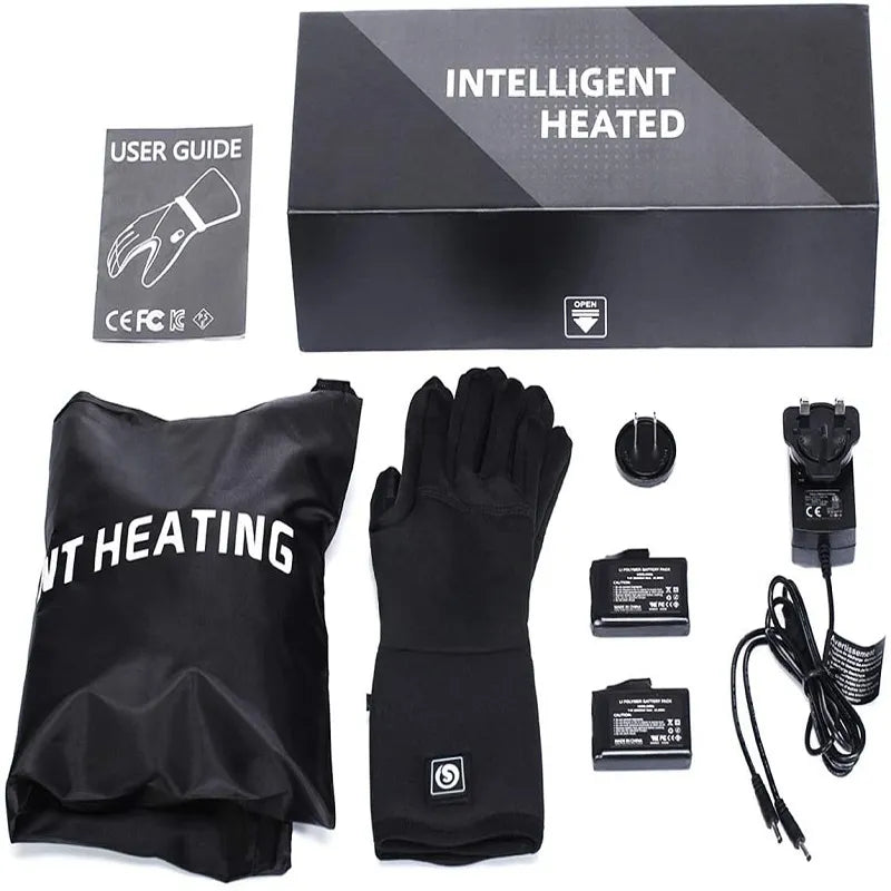 Rechargeable Heated Winter Gloves with Touchscreen Fingertips & Reflective Safety Strips for Cold Weather | Thomler