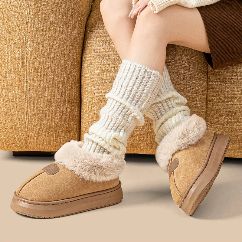 Ankle-High Plush House Slippers – Cushioned EVA Base, Fleece Warmth, Indoor/Outdoor Use for Men & Women | Thomler