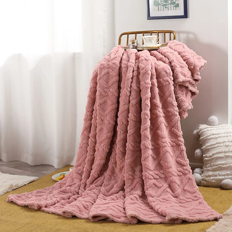 Plush Polyester Throw Blanket – Cozy Solid Color for Couch, Bed, Travel | Thomler