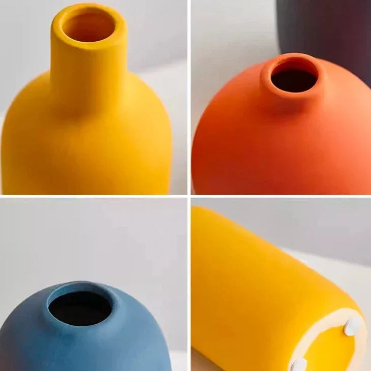 Ceramic Vase Hand-Painted 7 in Modern Home Decor Nordic Style Decorative Accent | Thomler