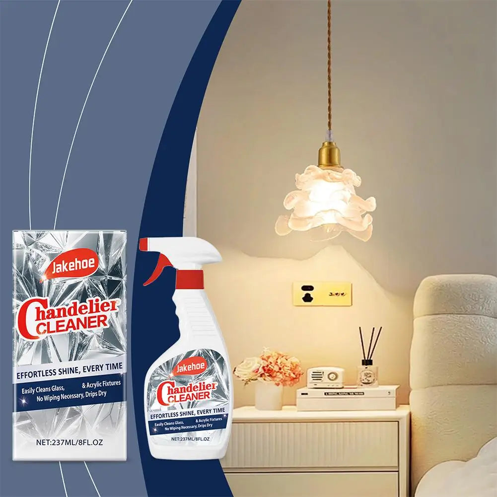 Cleaning Spray 237.0 ml (8.3 UK fl oz) Glass Crystal Lamp Maintenance Streak Free Fixture Cleaner For Chandeliers Mirrors And Lighting | Thomler