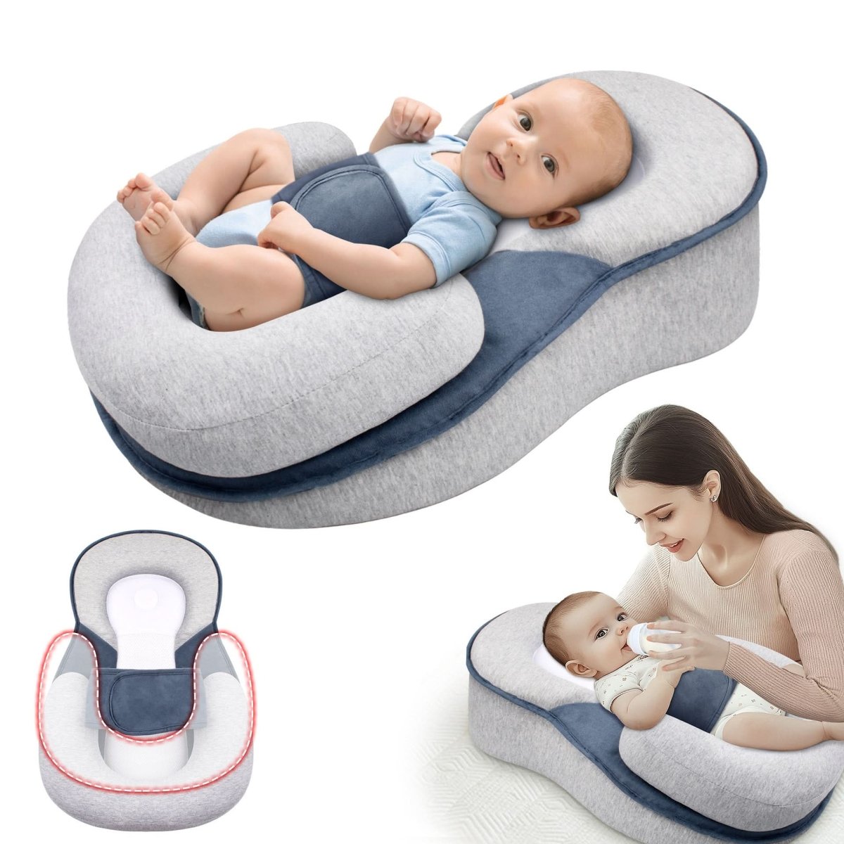 Infant Head-Shaping Sleep Pillow – Pediatrician-Backed Ergonomic Baby Support for Crib & Bassinet | Thomler