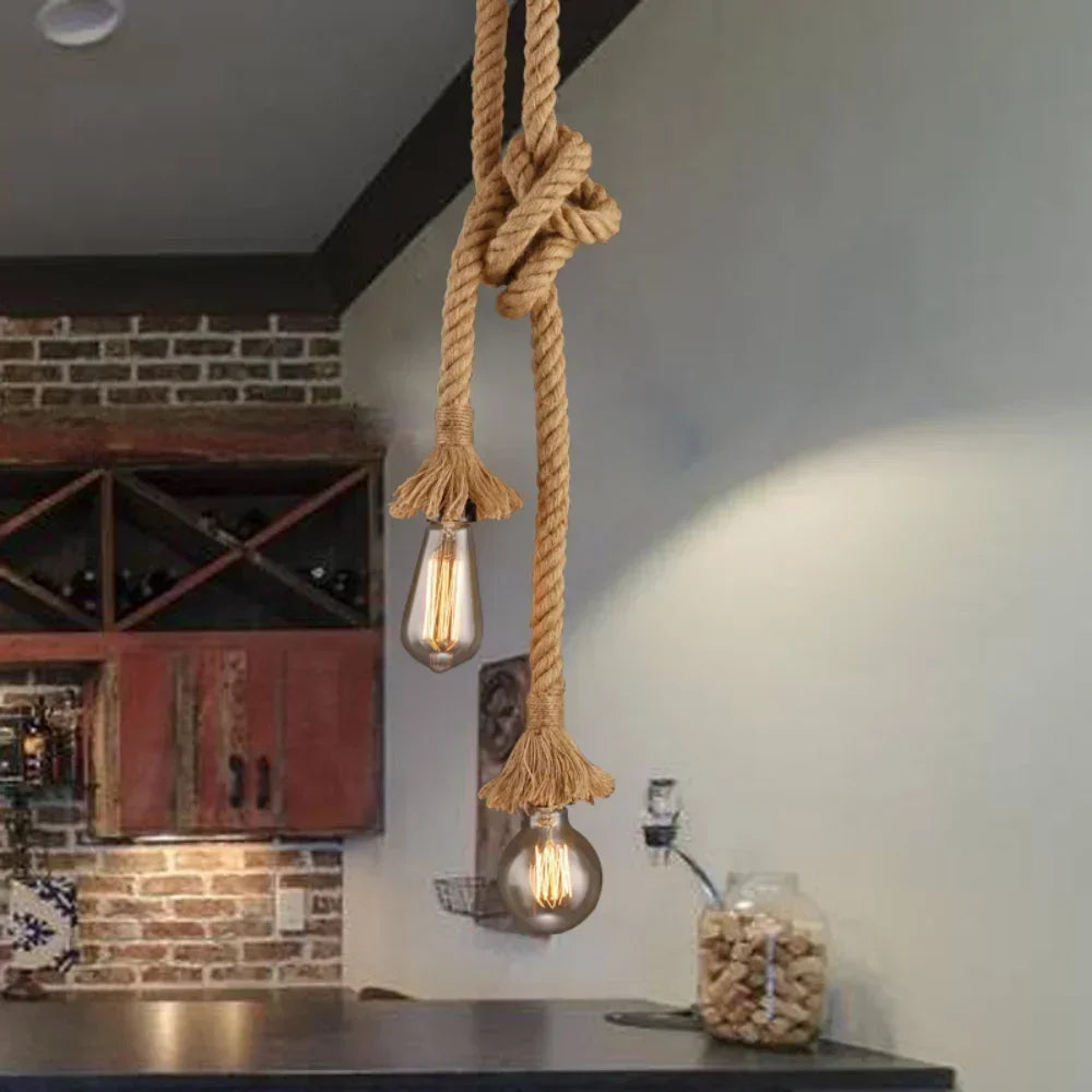 Pendant Light Rope E27 2.0 m Vintage Loft Interior Dining Room Kitchen Island Hanging Ceiling Lamp Industrial Style | Thomler