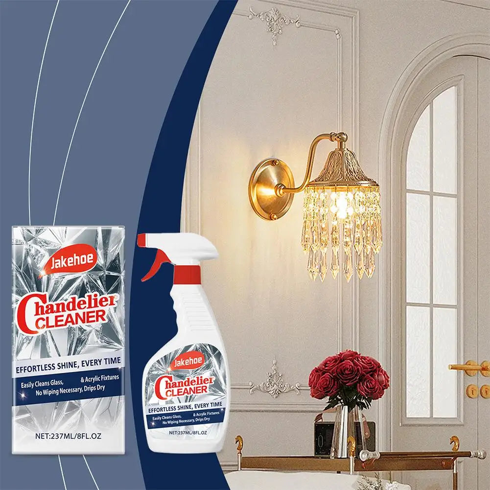 Cleaning Spray 237.0 ml (8.3 UK fl oz) Glass Crystal Lamp Maintenance Streak Free Fixture Cleaner For Chandeliers Mirrors And Lighting | Thomler