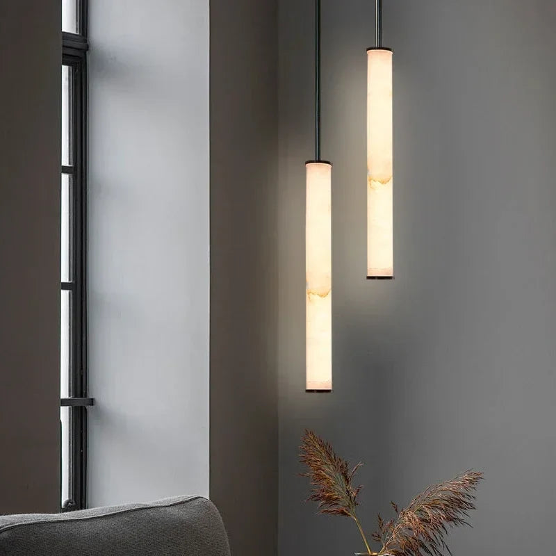 Copper & Natural Stone Pendant Light – Modern Hanging Fixture for Dining Room, Bedroom & Entryway | Thomler