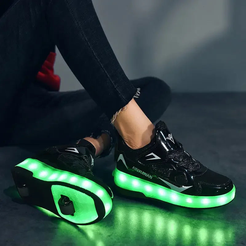 Light-Up Roller Sneakers for Kids – Illuminated Wheels with LED Lights for Boys & Girls – Skate Shoes with Retractable Wheels | Thomler