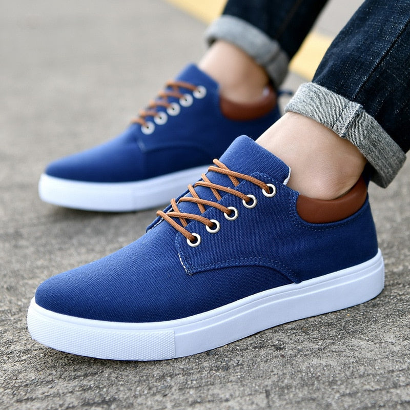 Canvas Sneakers for Men with Platform Sole – Casual Lace-Up Shoes for Work, Weekends & Everyday Wear | Thomler