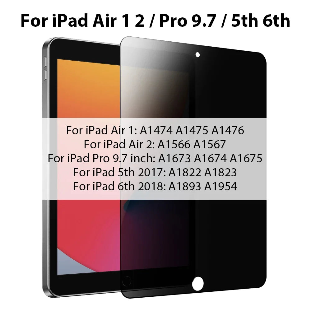 Anti-Spy Tempered Glass iPad Shield – Privacy Viewing Angle Control Screen Guard | Thomler