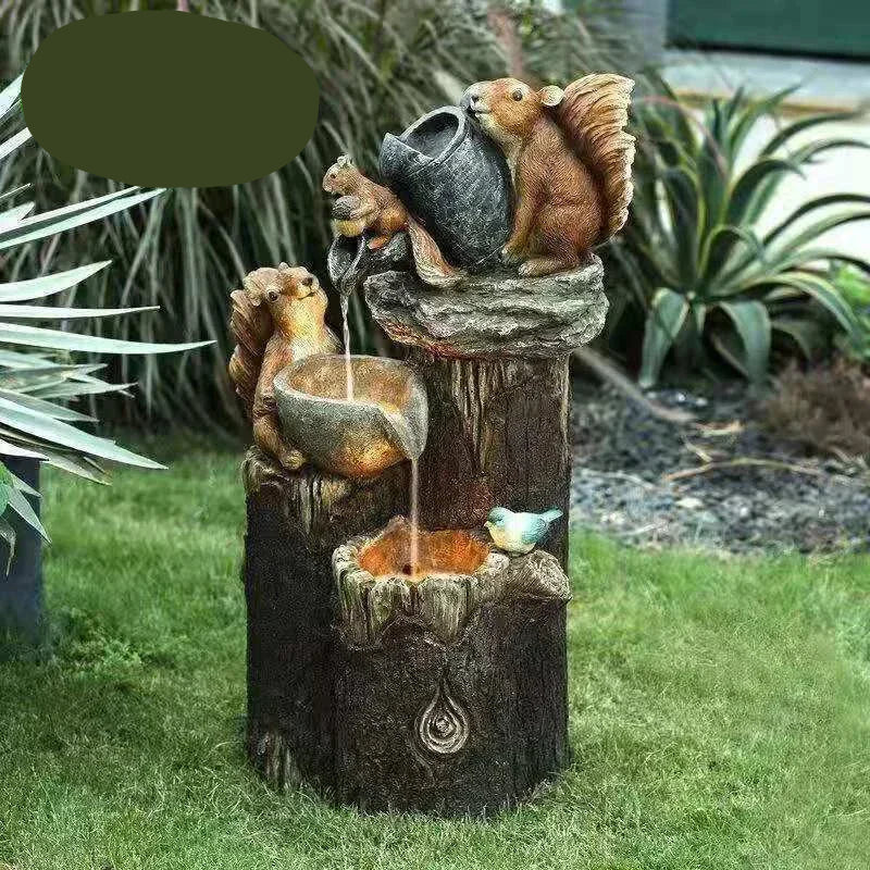 Solar-Powered Duck & Squirrel Garden Statue with LED Lights – Weather-Resistant Resin Outdoor Figurine for Patio & Yard Decor | Thomler