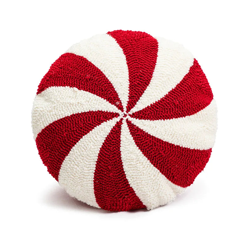 Festive Peppermint Stick Throw Pillow – Plush Novelty Holiday Cushion for Sofa and Couch Decoration | Thomler