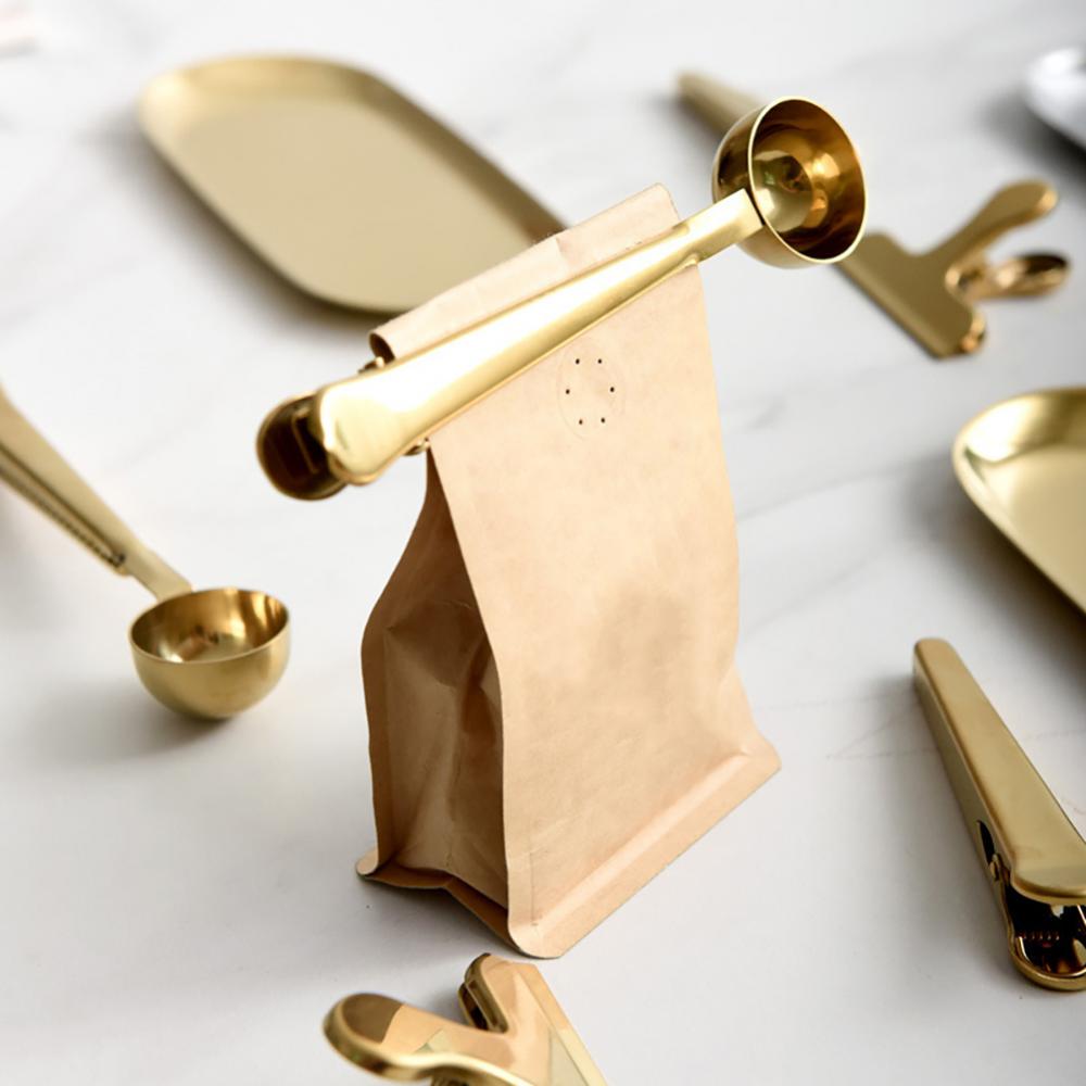 Coffee Spoon Clip Stainless Steel 7 in Kitchen Bag Sealer Measuring Tool Durable Multifunction Home Cafe Accessory | Thomler
