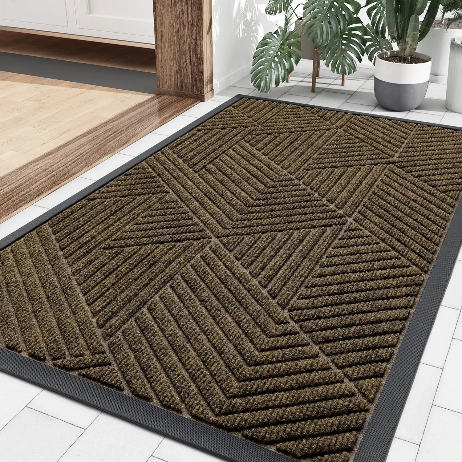 Entryway Rug Non-Slip Absorbent Indoor Outdoor Welcome Mat for Front Door Hallway Patio Garage Apartment Entrance Home Decor | Thomler