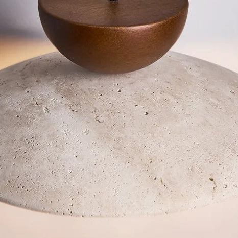 Natural Stone & Glass Hanging Ceiling Light for Dining Room – Adjustable Pendant Fixture with Wood Accents for Modern Living Spaces | Thomler
