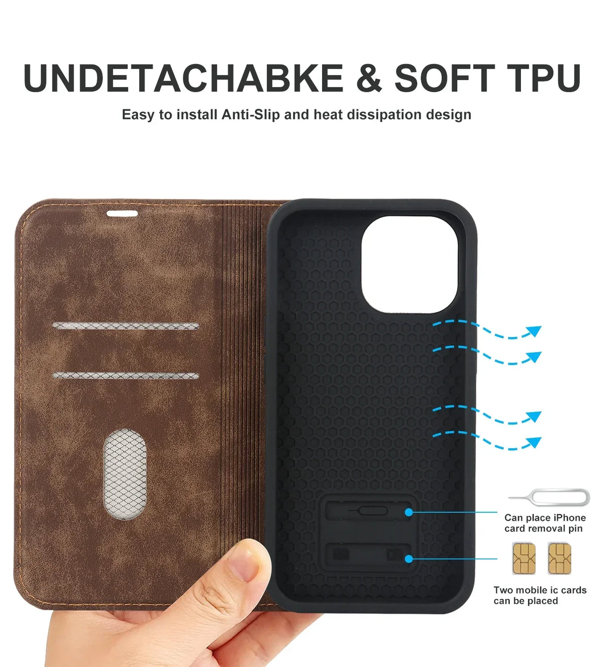 Magnetic Detachable Wallet Case for iPhone with Wireless Charging & Card Slots | Thomler