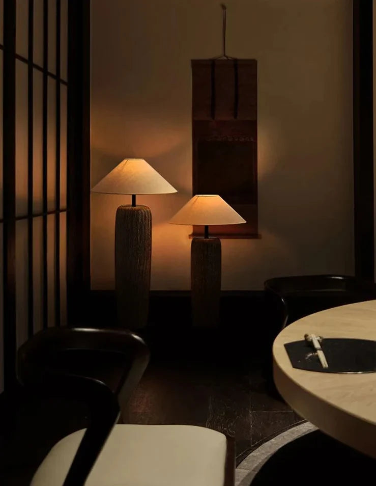 Handcrafted Ceramic Column Floor Lamp with Warm Glow for Living Room & Bedroom – Minimalist Design | Thomler