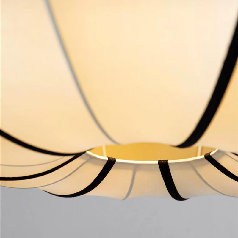 Pendant Light Silk 15.7 in Pumpkin Shade White Dining Room Bedroom Hanging Ceiling Lamp E27 Soft Ambient Lighting Adjustable Cord | Thomler
