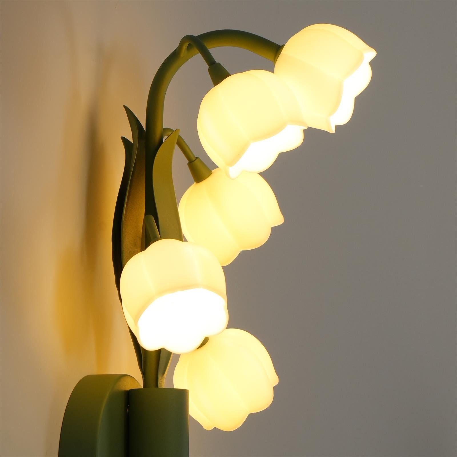 Wall Lamp Metal G4 7.3 in Green Orchid Leaves Bedroom Living Room Decorative Light Three-Color Changing | Thomler