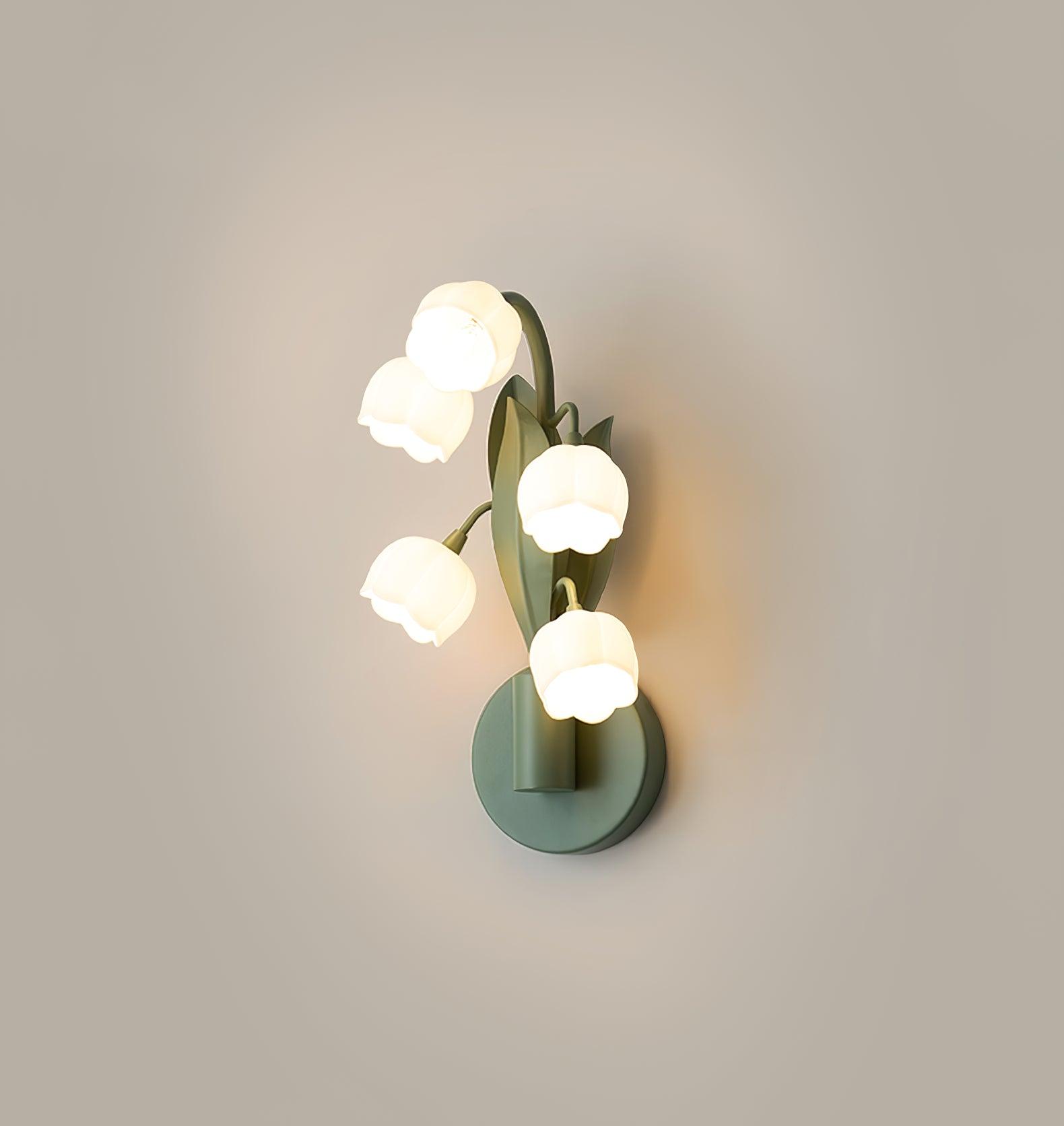 Wall Lamp Metal G4 7.3 in Green Orchid Leaves Bedroom Living Room Decorative Light Three-Color Changing | Thomler