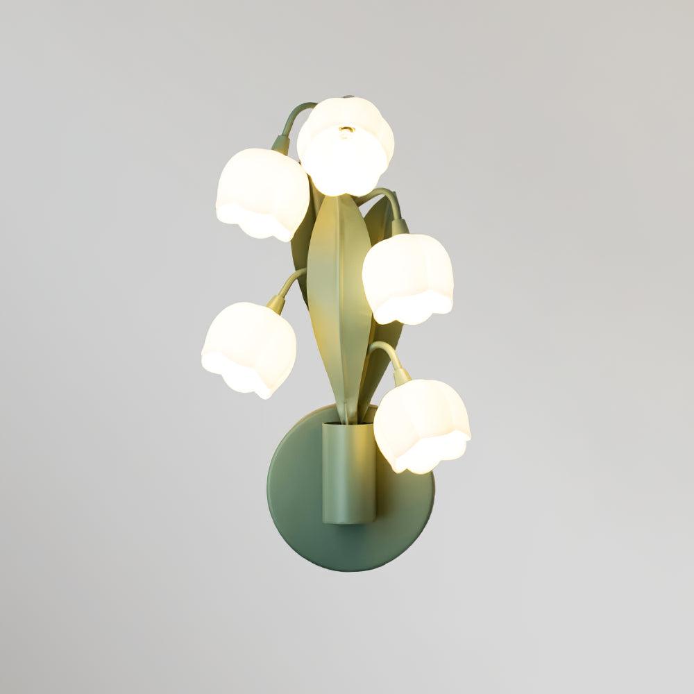 Wall Lamp Metal G4 7.3 in Green Orchid Leaves Bedroom Living Room Decorative Light Three-Color Changing | Thomler