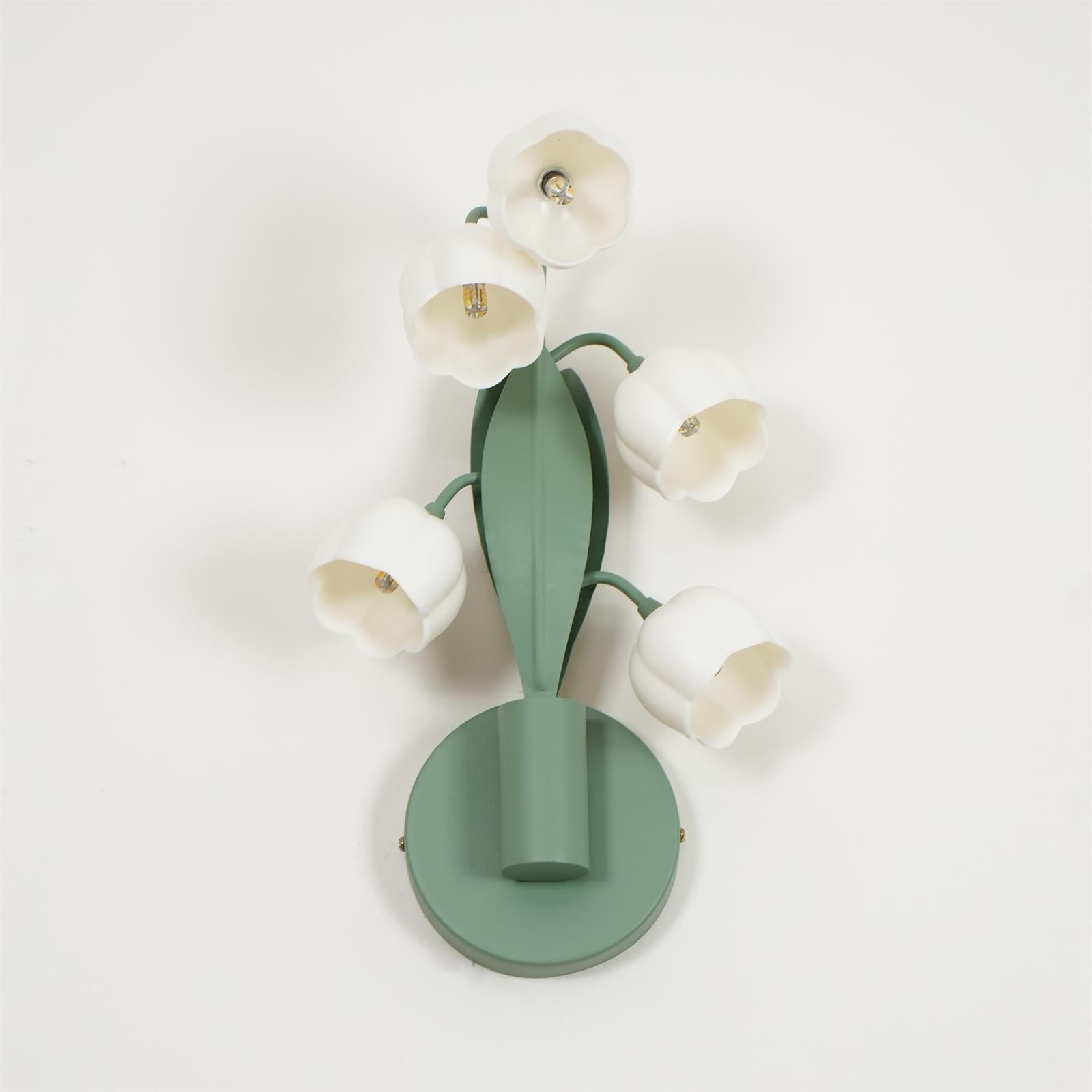 Wall Lamp Metal G4 7.3 in Green Orchid Leaves Bedroom Living Room Decorative Light Three-Color Changing | Thomler