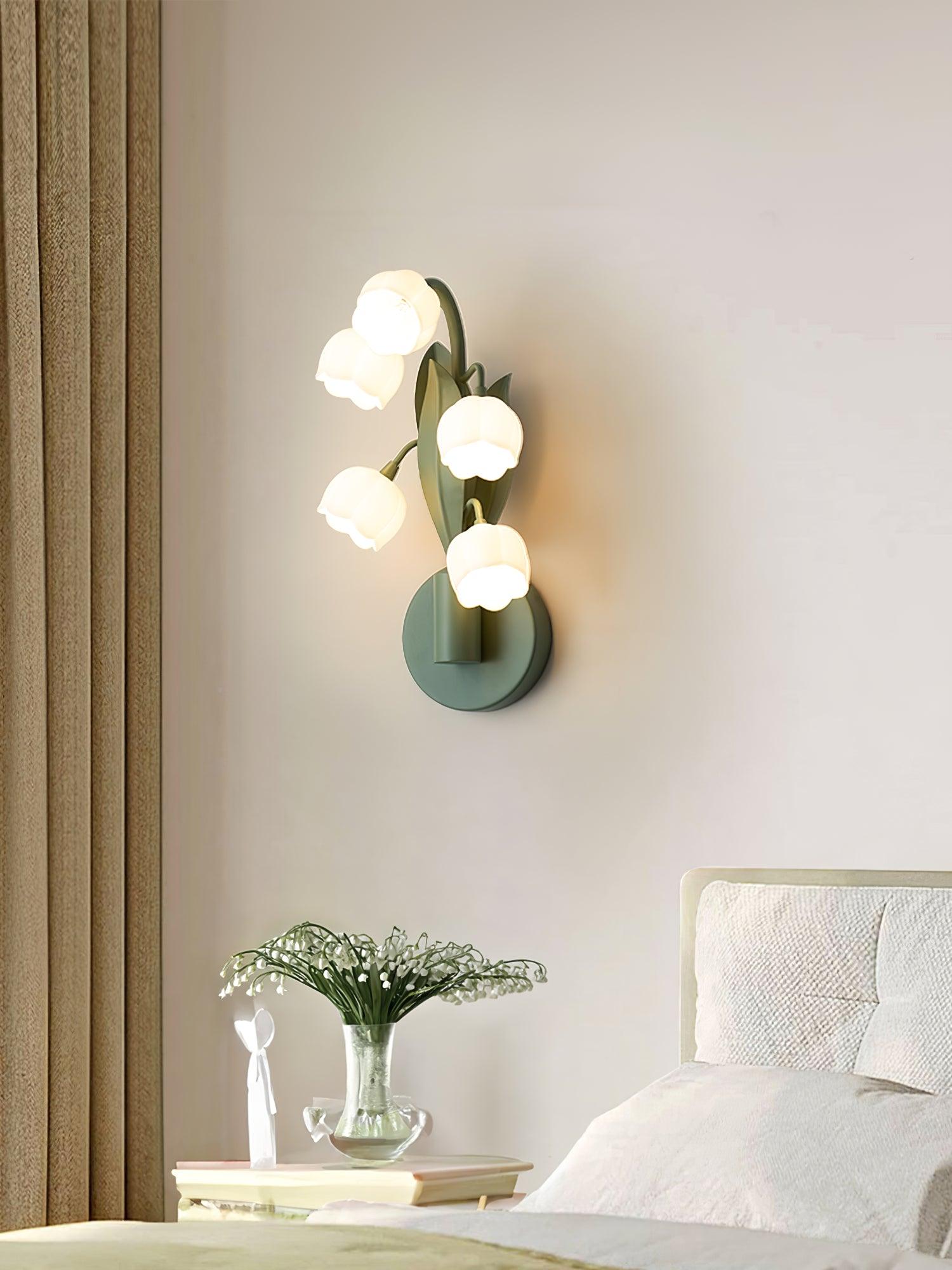 Wall Lamp Metal G4 7.3 in Green Orchid Leaves Bedroom Living Room Decorative Light Three-Color Changing | Thomler