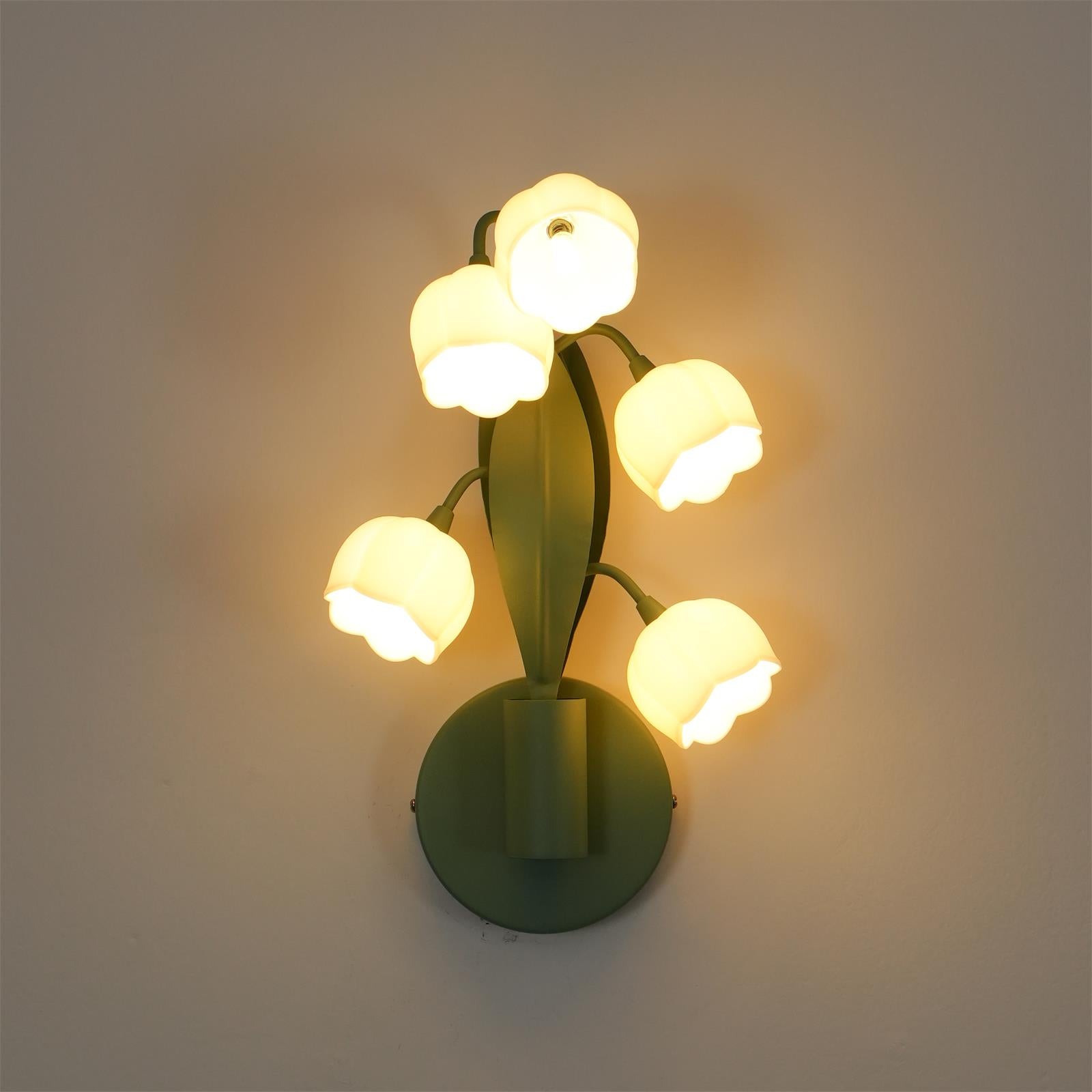 Wall Lamp Metal G4 7.3 in Green Orchid Leaves Bedroom Living Room Decorative Light Three-Color Changing | Thomler