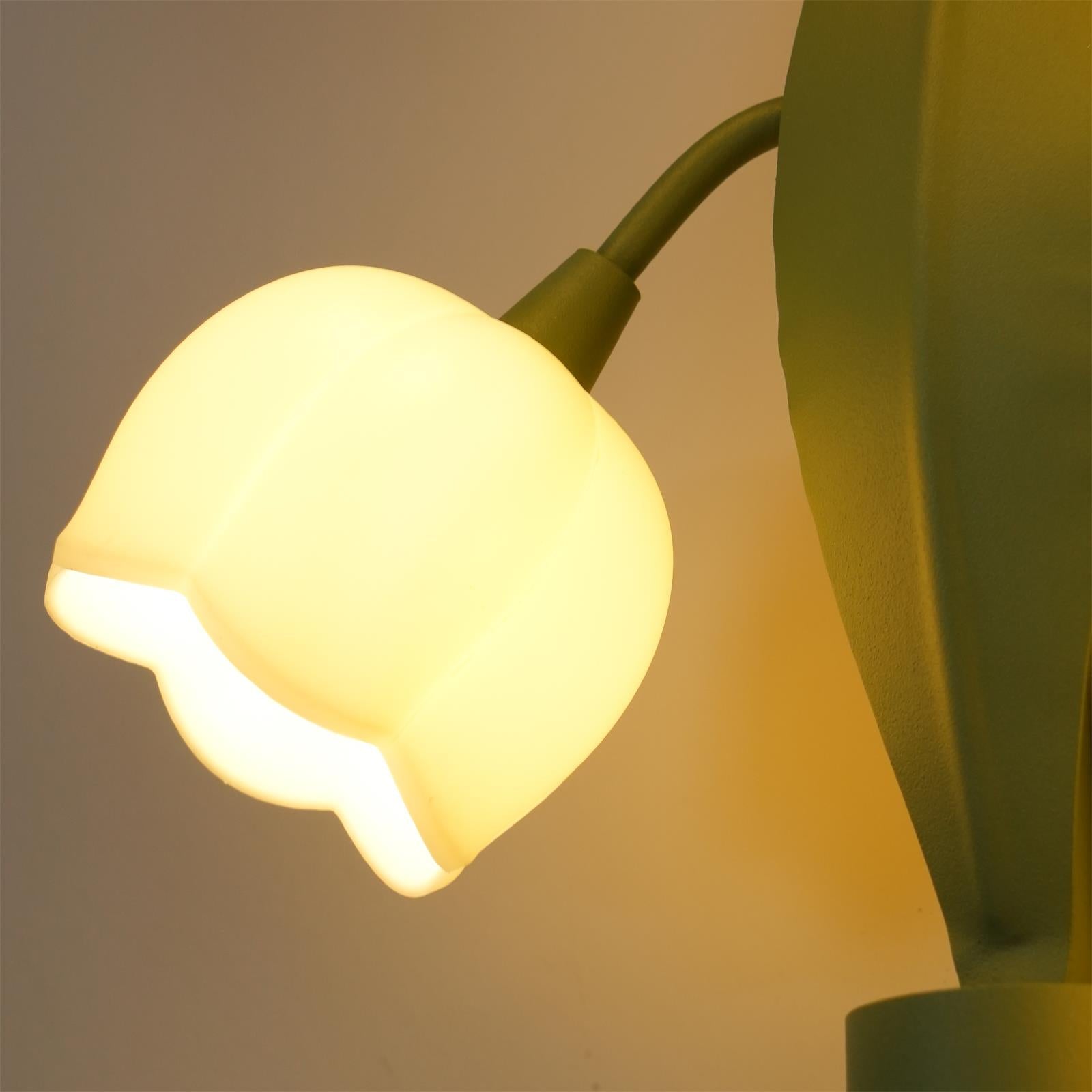 Wall Lamp Metal G4 7.3 in Green Orchid Leaves Bedroom Living Room Decorative Light Three-Color Changing | Thomler