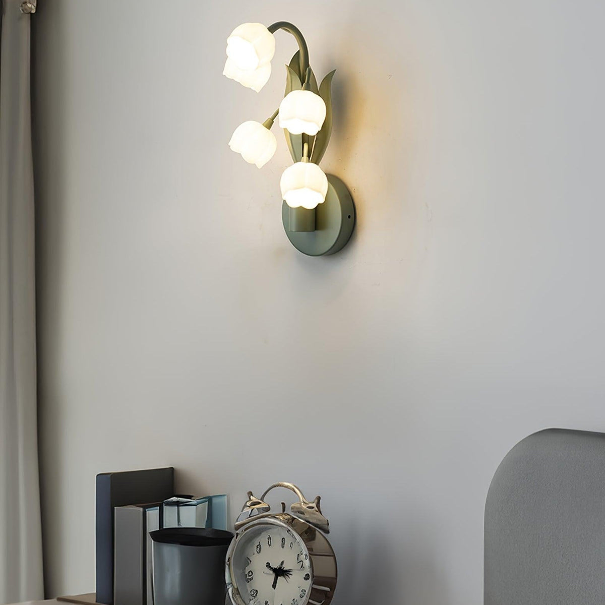 Botanical Leaf Accent Sconce with Orchid-Inspired Design for Bedroom & Hallway | Indoor Hardwired Fixture for Living Spaces | Metal & | Thomler