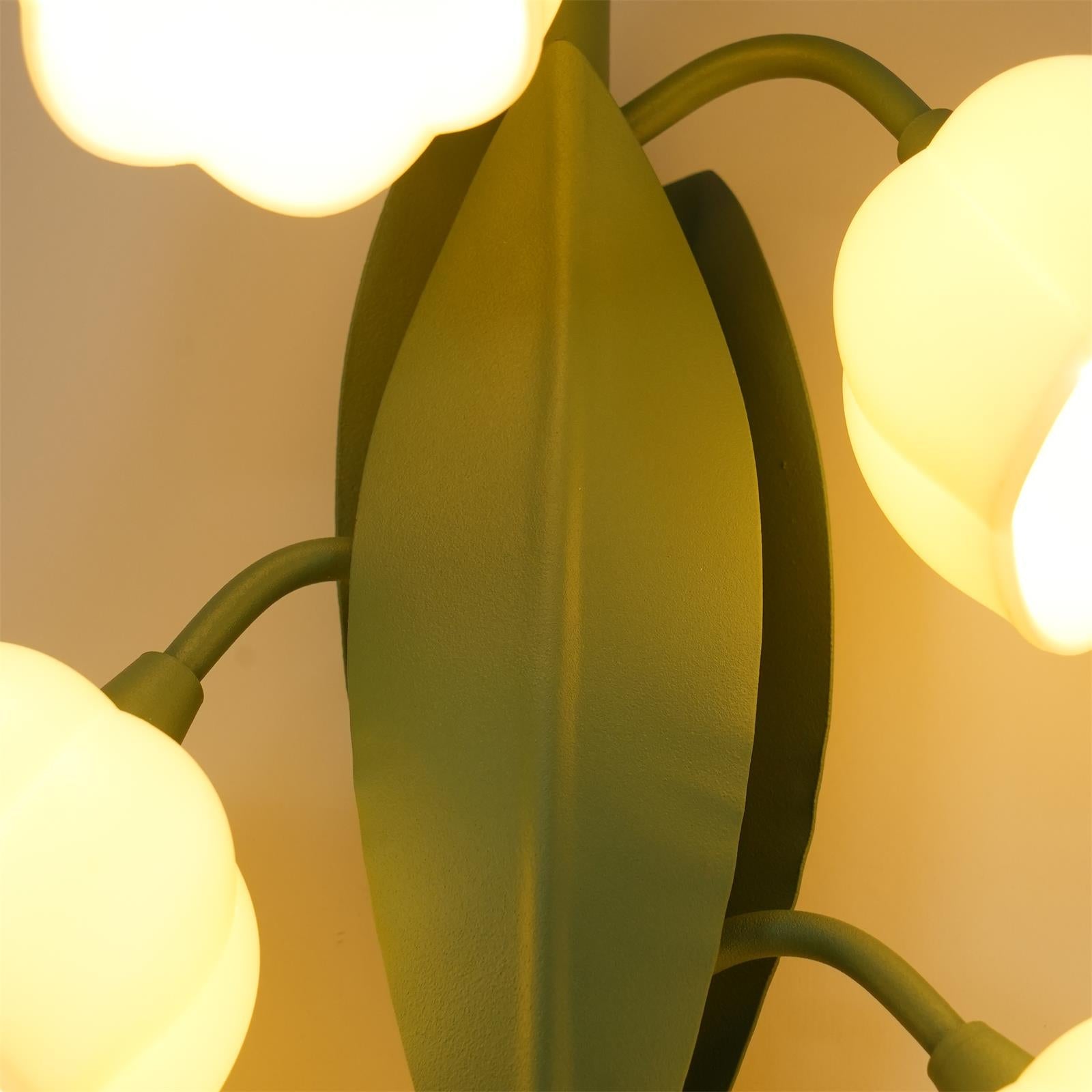 Wall Lamp Metal G4 7.3 in Green Orchid Leaves Bedroom Living Room Decorative Light Three-Color Changing | Thomler