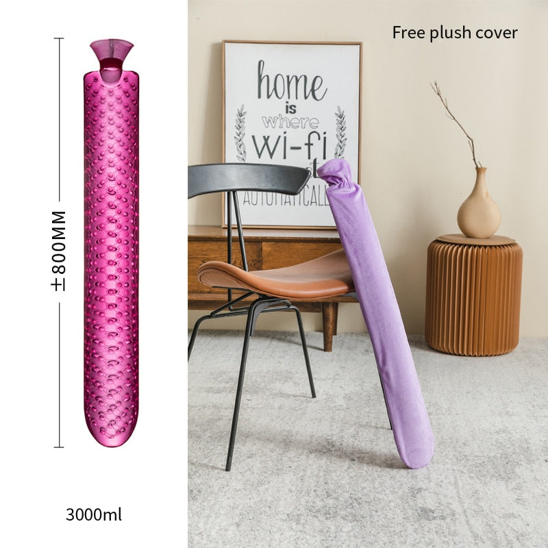 Extra-Long Body Hot Water Bottle with Thermal Cover for Full-Body Warmth & Pain Relief | Thomler