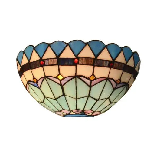 Wall Lamp Glass Mosaic E27 Blue Pastel Green Vintage Bedroom Hallway Ambient Lighting Fixture | Thomler