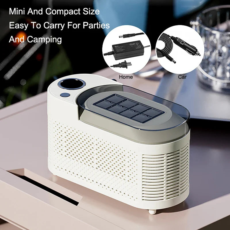 Ice Maker ABS Aluminium 21.6 cm Portable Home Office Camping Ice Cube Machine Fast Countertop Cooling Appliance | Thomler
