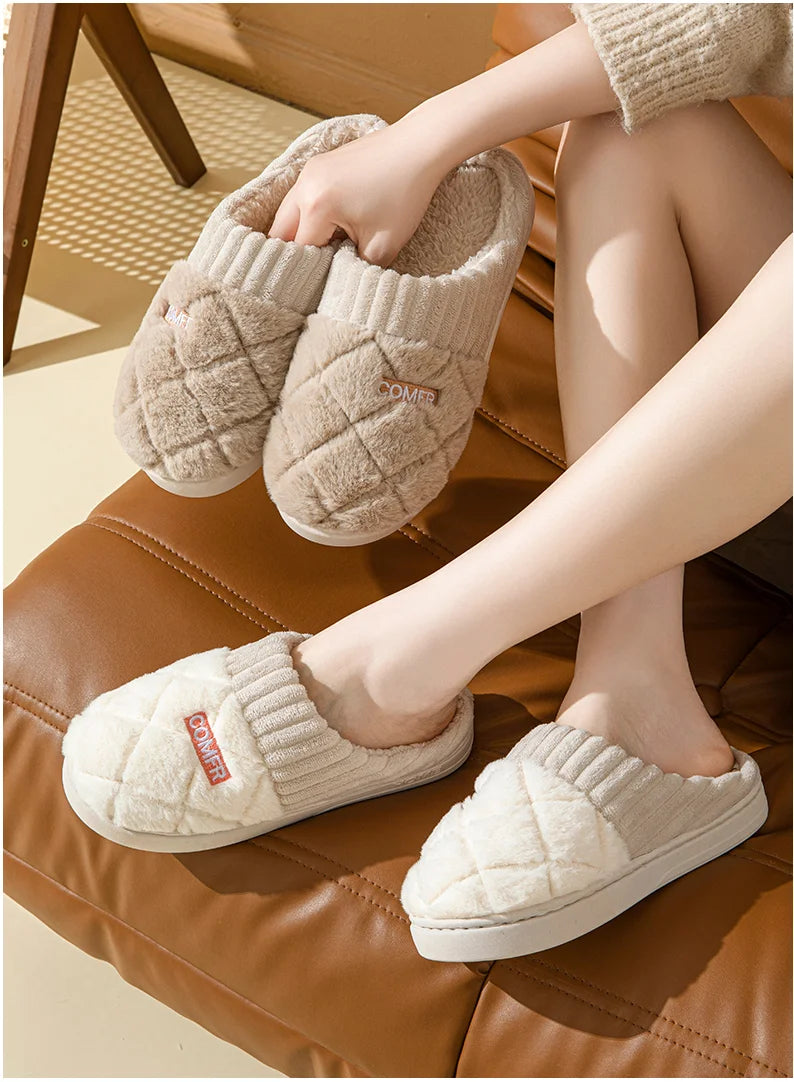 Women's Fleece-Lined Slip-On House Shoes with Anti-Skid Sole for Winter Warmth | Thomler