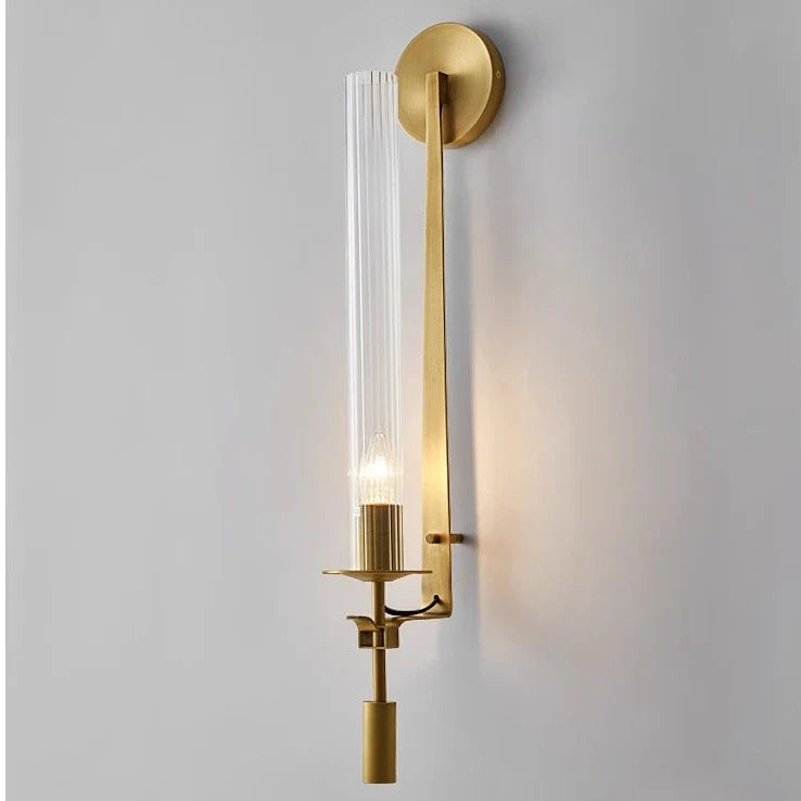 Contemporary Metal and Glass Wall Light Fixture for Bedroom Reading and Ambient Lighting | Thomler