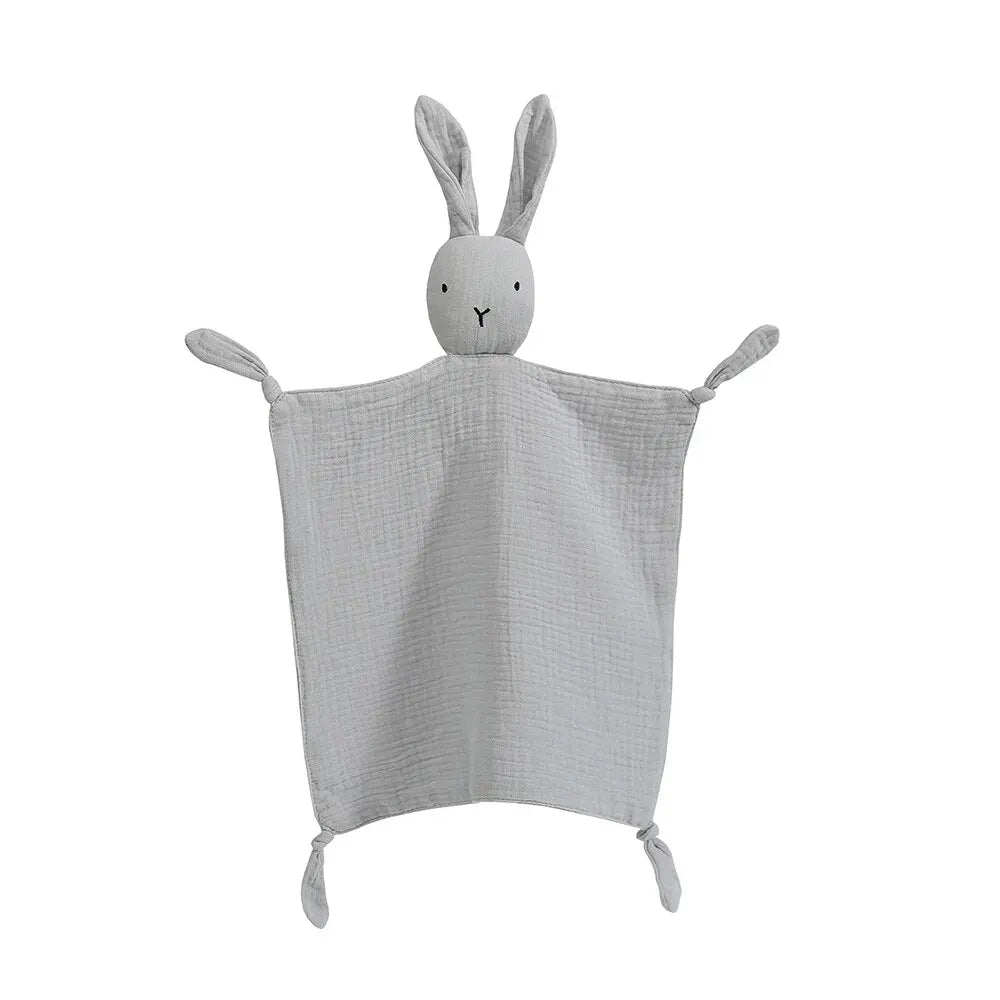 Infant Security Blanket with Stuffed Animal Head – Soft Cotton Muslin Lovey for Newborns & Toddlers – Soothing Sleep Companion Toy | Thomler