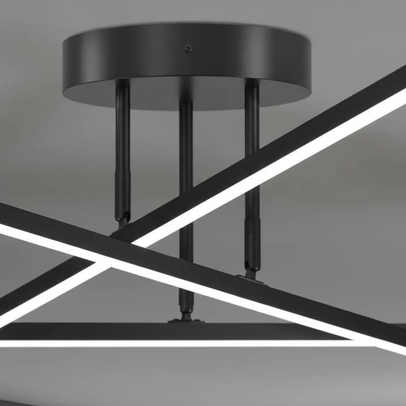 Minimalist Metal Semi-Flush LED Overhead Fixture with Uplight Design for Modern Home – 22 in Dia. | Thomler