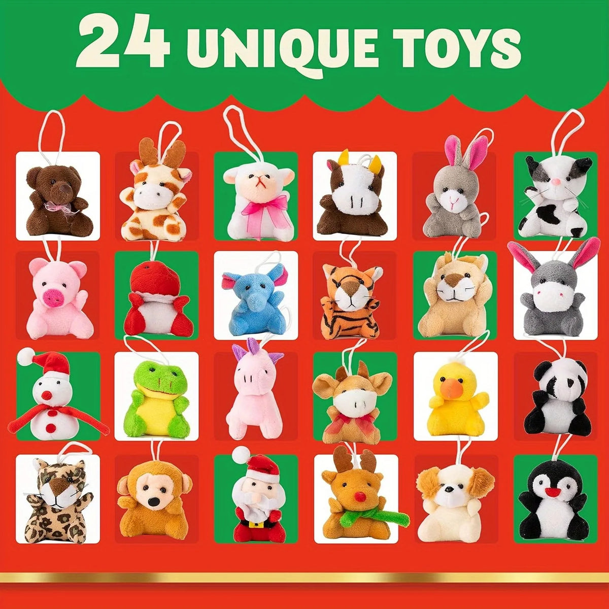 24-Day Holiday Countdown Calendar with Stuffed Animal Surprises for Kids | Thomler