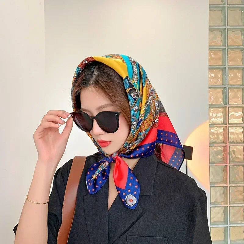 Satin Square Scarf for Women – Multi-Purpose Accessory for Hair, Neck, Bag & Headwrap | Thomler