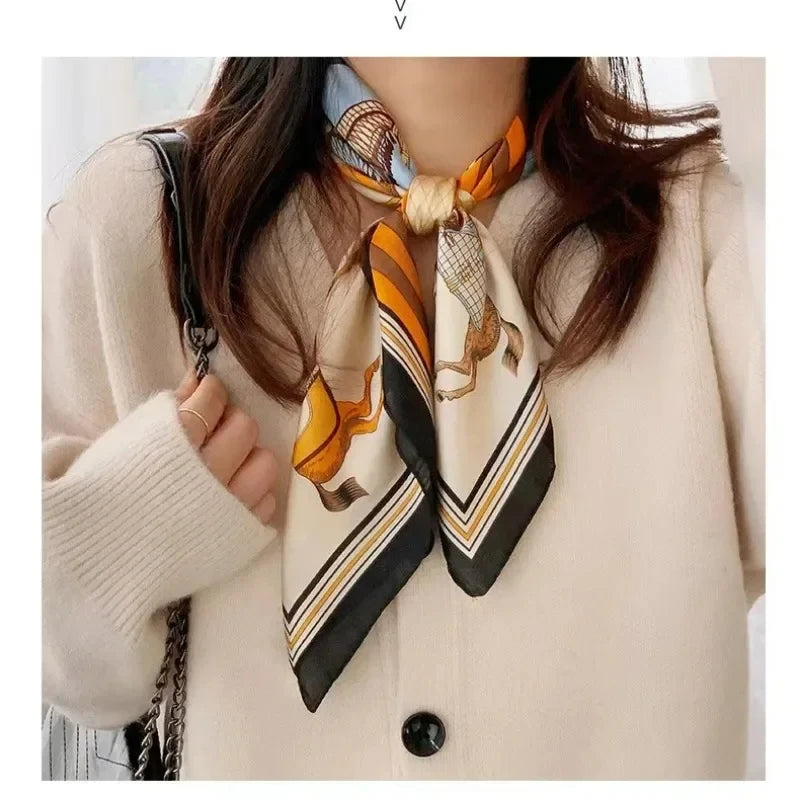 Silky Polyester Square Scarf for Women Multipurpose Head Wrap Neck Tie Hair Accessory 27.5×27.5 in | Thomler