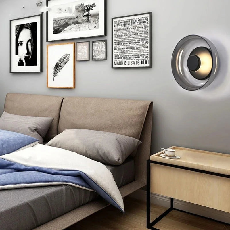 Contemporary Sconce with Domed Glass Shade – Iron Frame Wall-Mount Fixture for Bedrooms, Hallways & Living Spaces | Thomler
