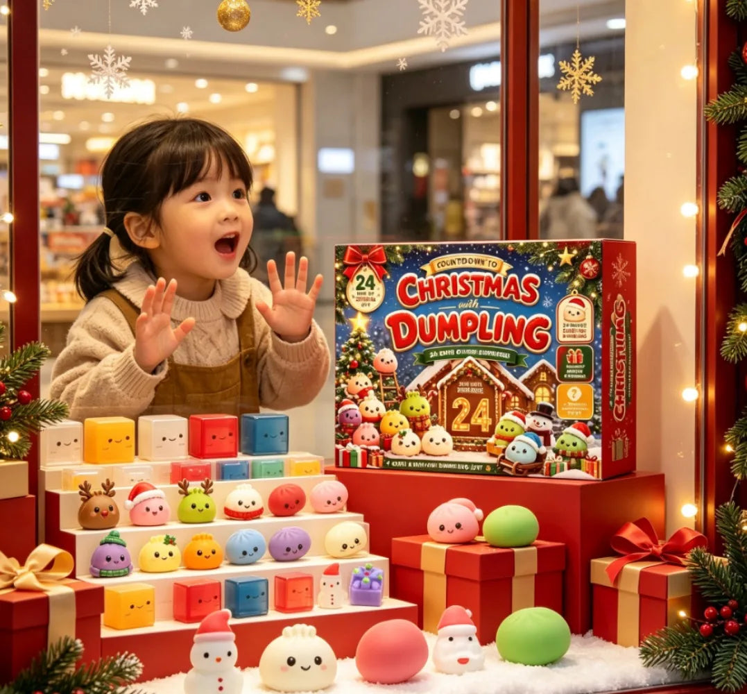 24-Day Holiday Countdown Calendar Plush Toy – Surprise Gift Box Christmas Advent Set for Desk Décor & Festive Cheer | Thomler