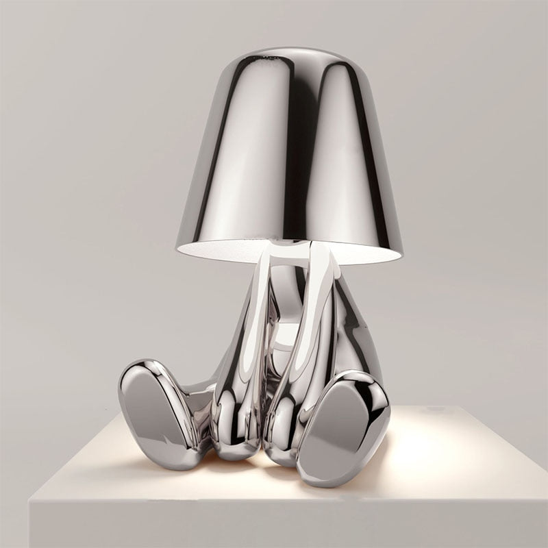 Table Lamp Resin Aluminium 14.0 cm Warm LED Touch Dimmable Bedroom Living Room Wireless Rechargeable Mood Light | Thomler