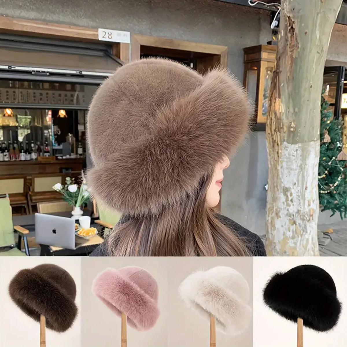 Faux Fur Trapper Hat for Women – Windproof Ear Flaps, Thick Fleece Lining for Skiing, Snowboarding & Winter Sports | Thomler