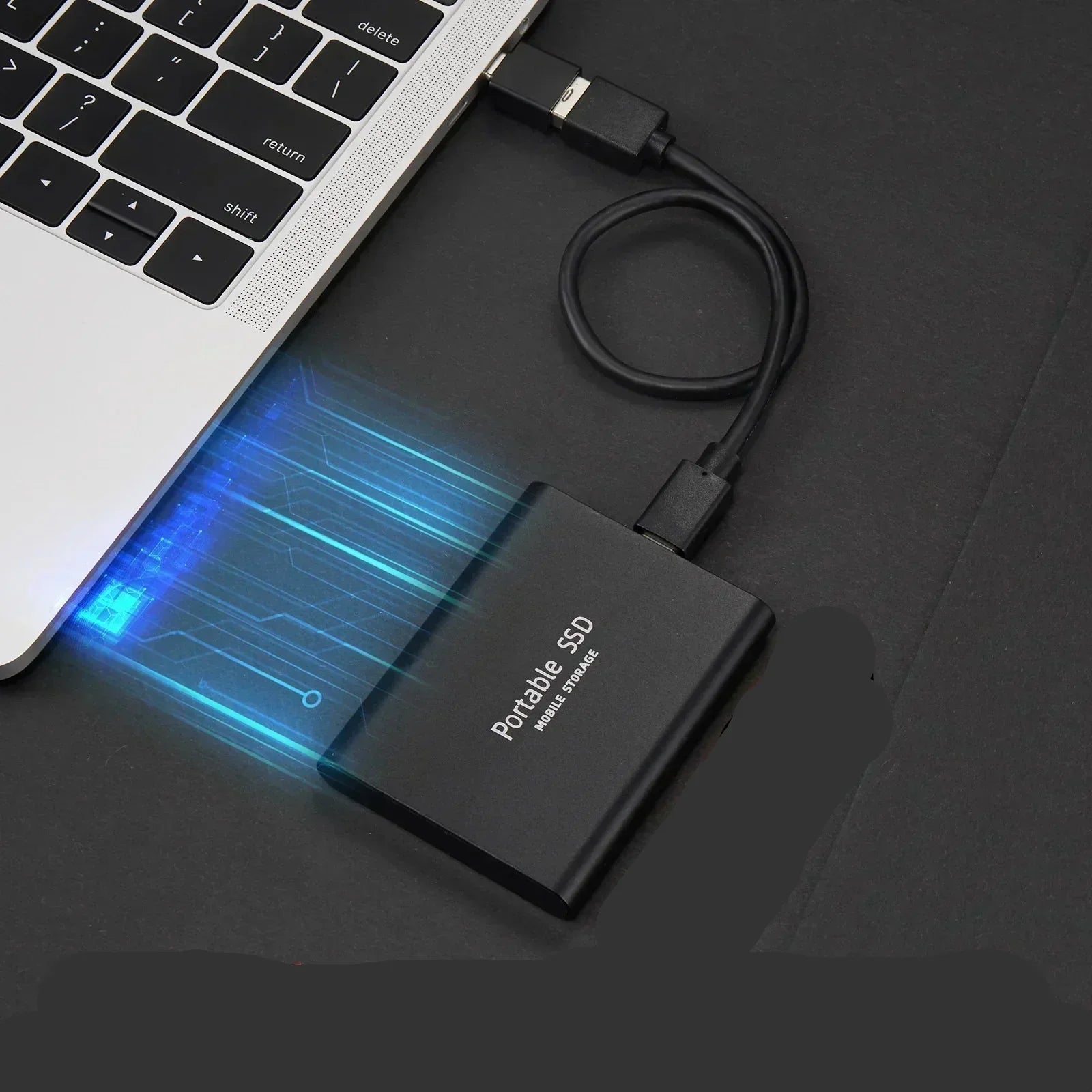 Ultra-Slim Solid State Drive 128GB USB-C Compatible for Laptops Phones Tablets Android Windows Apple Cross-Platform Storage Solution | Thomler