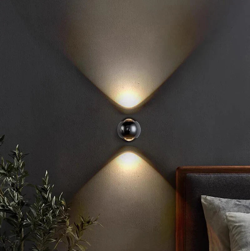 Contemporary Copper LED Wall Sconce Up Down Light for Entryway Hallway Bedroom Bathroom Gold Black Chrome | Thomler